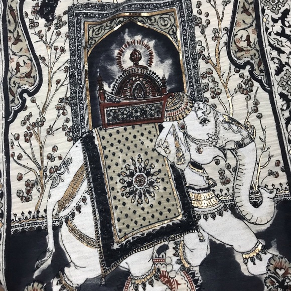 SOLD l Exotic Elephant Floral Striped Shirt - Picture 3 of 9